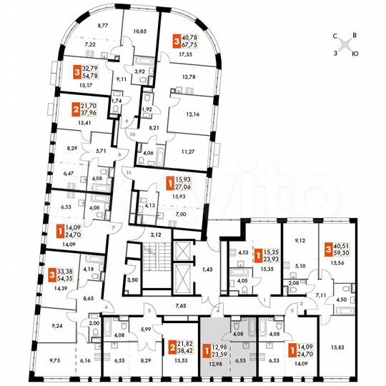 1-к. апартаменты, 23,6 м², 4/15 эт.