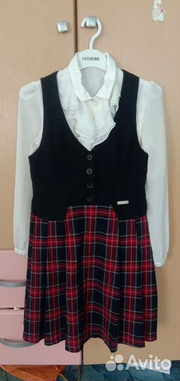 Сарафан, блузки школьные 134, 140