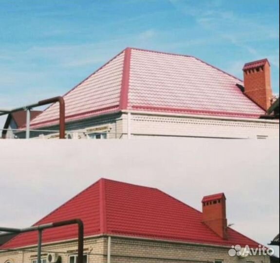 Покраска крыши дома