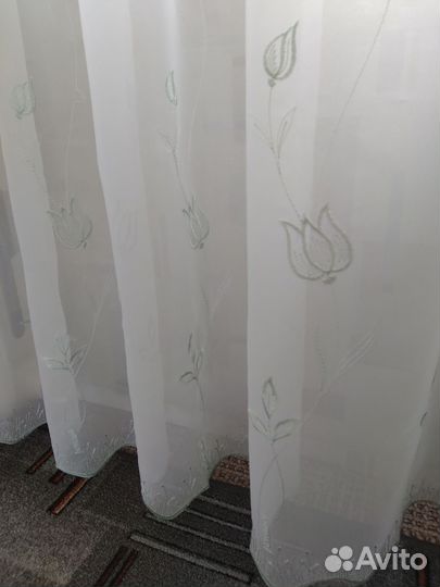 Тюль капроновый. Б/У. Высота 225см. Ширина 390см