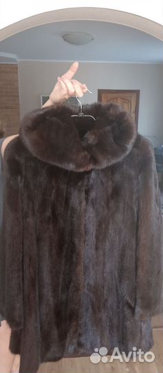 Шуба норковая с капюшоном 44 46