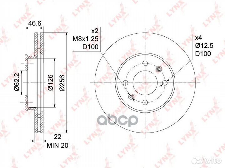 Диск тормозной передний hyundai accent 05/i20