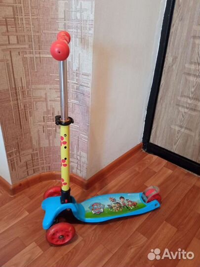 Самокат детский трехколесный светящиеся колеса