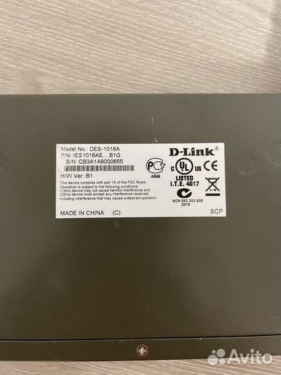 Коммутатор D-Link DES 1016A, 16 портов