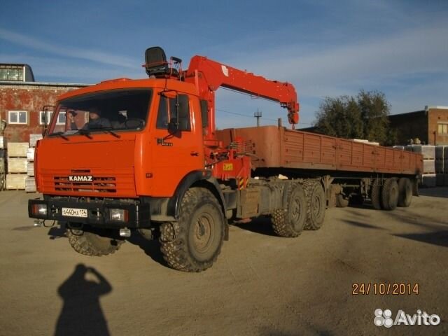 Услуги Камаз полуприцеп, манипулятор
