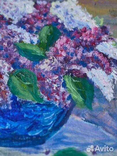 Картина маслом сирень 25х30