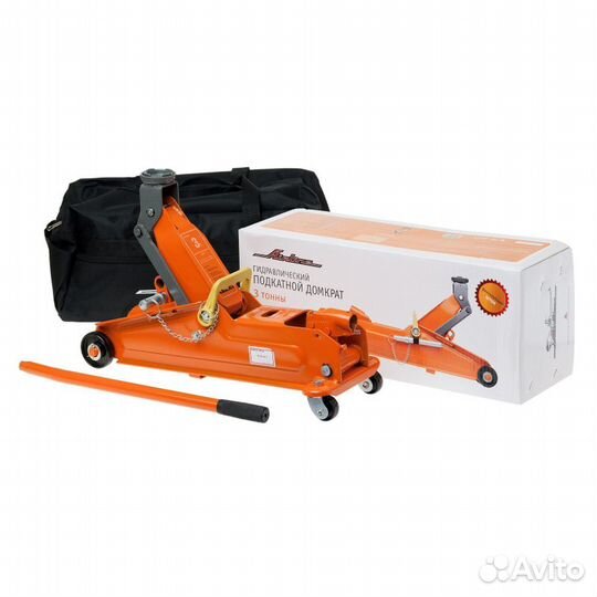 Домкрат подкатной 3т в сумке (min - 135 мм, max