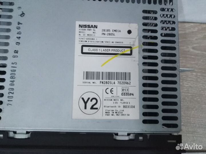 Магнитола Nissan Tiida C11 28185EM01A