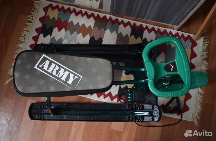 Детский снегокат Rush Hour SR1 Армия с высокой рам