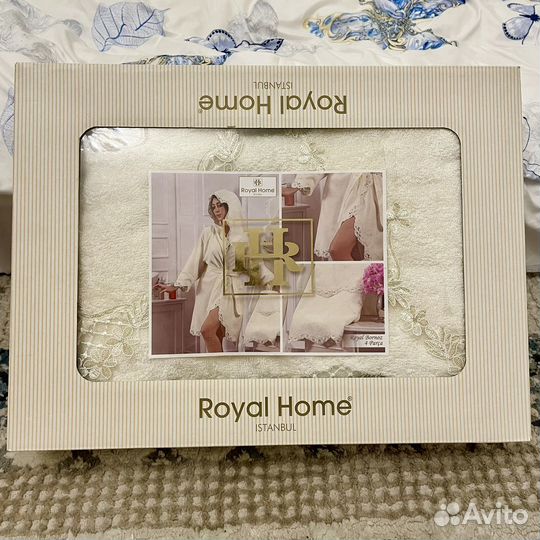 Турецкий набор для ванной Халат + полотенца 2шт