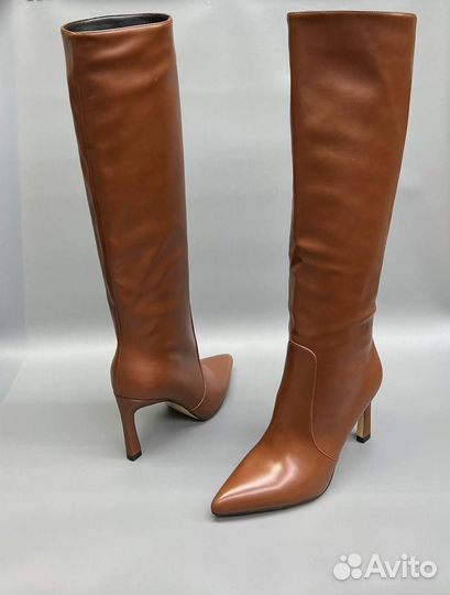 Сапоги ботфорты высокие из кожи