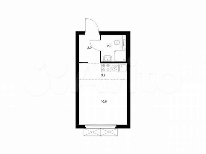 Квартира-студия, 20,4 м², 23/26 эт.