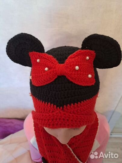 Комплект вязаная шапка, шарф