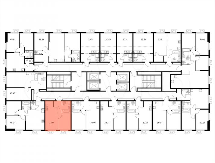 1-к. квартира, 32,1 м², 20/38 эт.