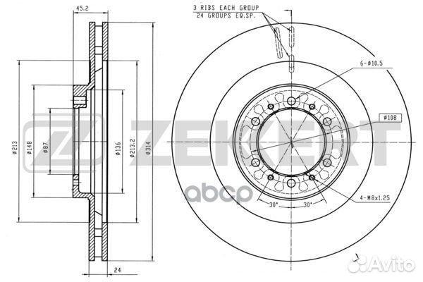 Диск торм. перед. Mitsubishi L200 III 01- Paje