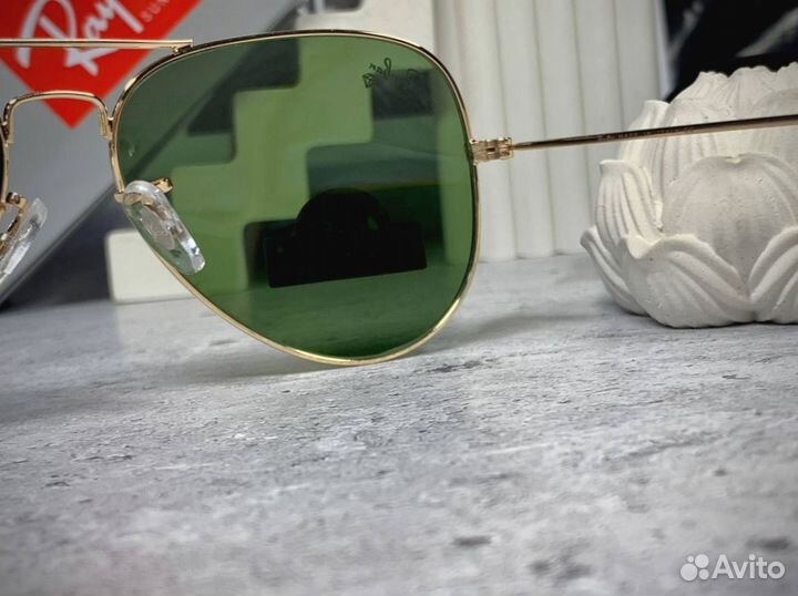 Очки Ray Ban Aviator золотые