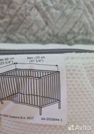 Матрас детский 120 60 IKEA с бортиком