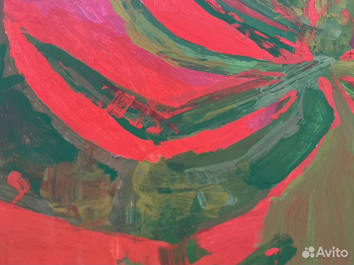 Яркая картина абстракия маслом в интерьер цветы