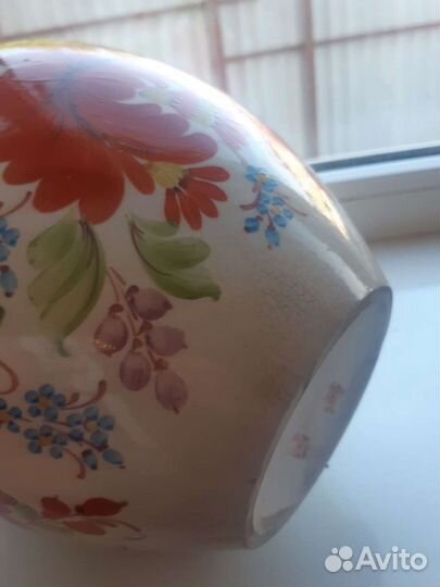 Ваза старинная Петриковская роспись