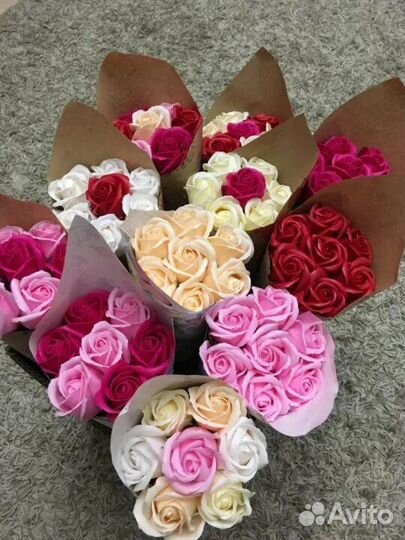 Букеты из мыльных роз