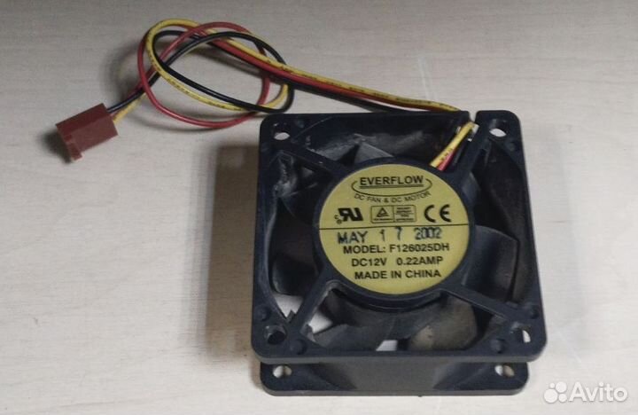 Вентилятор 60x60x18 DC 12V 0.22A Everflow F126025
