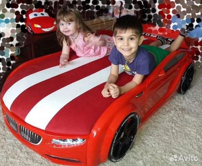 Кровать-машина объемный 3D пластик