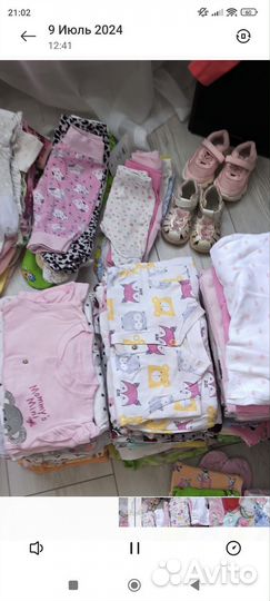 Вещи на малышку 0+ очень много