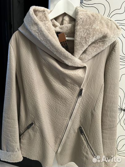 Куртка/кожаная косуха на меху 44 размер