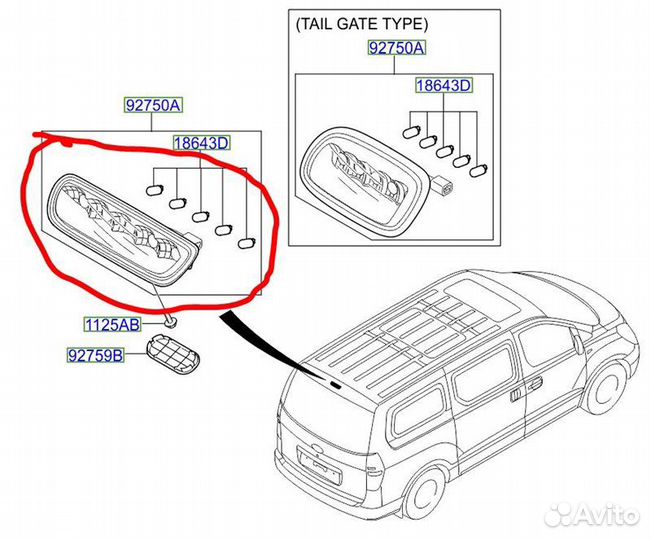 Стоп-сигнал Hyundai H1 D4CB F890370 2015