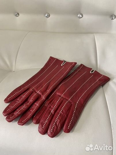 Перчатки женские кожаные