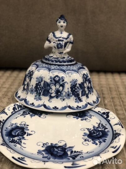 Гжель фарфор блинница