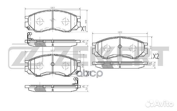 Колодки торм. диск. передн. Mitsubishi Delica/S