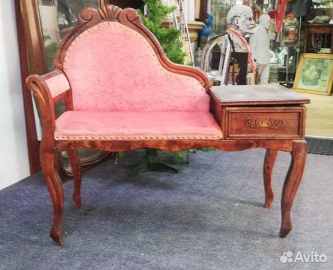 Винтажная банкетка, тумба, дерево