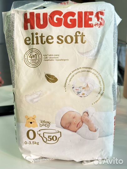 Подгузники huggies elite soft 0