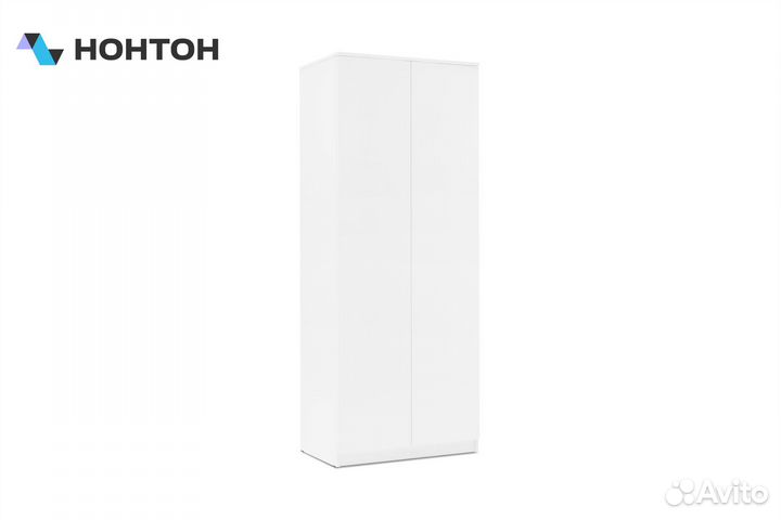 Шкаф двухстворчатый Челси белый глянец / белый