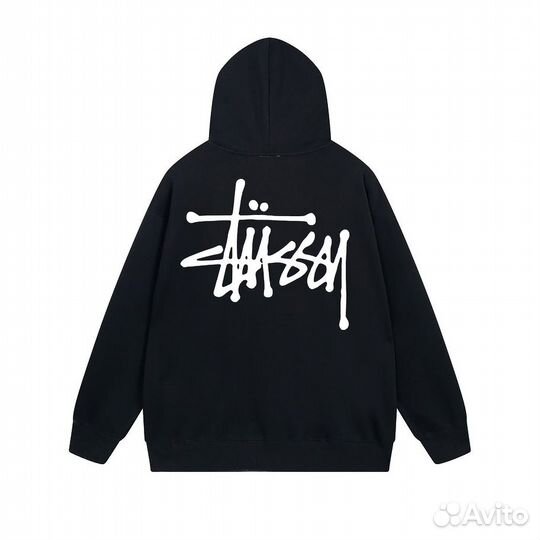 Зип худи чёрная Stussy
