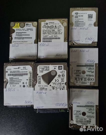 Жёсткие диски 250/320/500gb/1/2/4tb