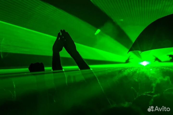 Лазер цветной сканирующий с 3D эффектом в дыму