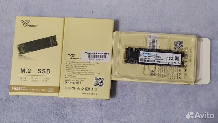 Ssd m2 ngff 128/ 256/512 Vaseky 2280