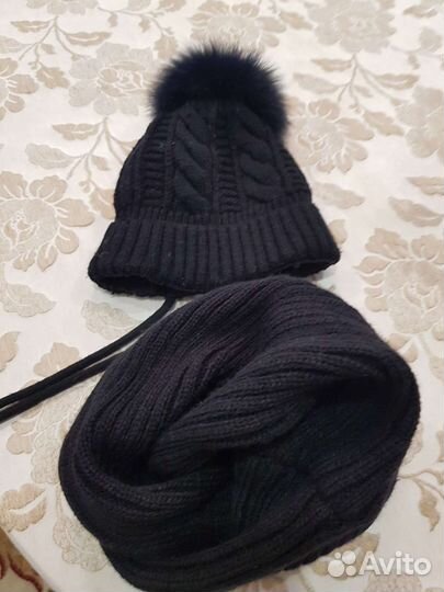 Шапка и снуд для мальчика демисезонная