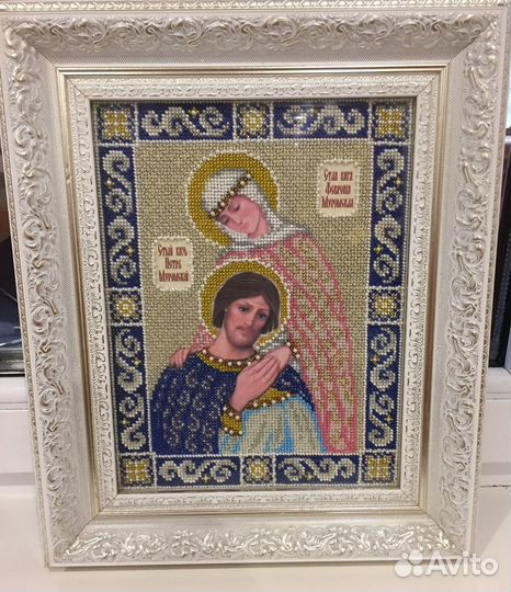 Икона бисером Св. Петр и Феврония
