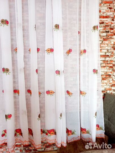 Тюль(под лён)разный на кухню новый