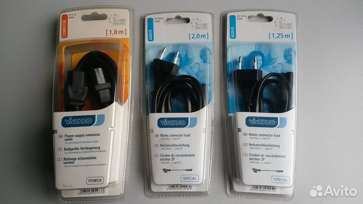 Новые качественные сетевые кабели питания Vivanco