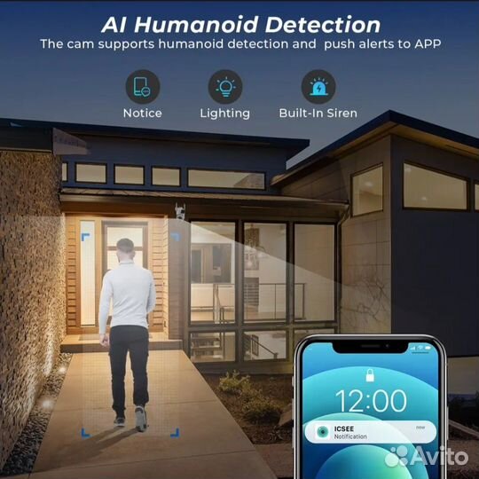 Камера Wi-Fi Hiseeu 8mp,2 объектива,уличная,4K