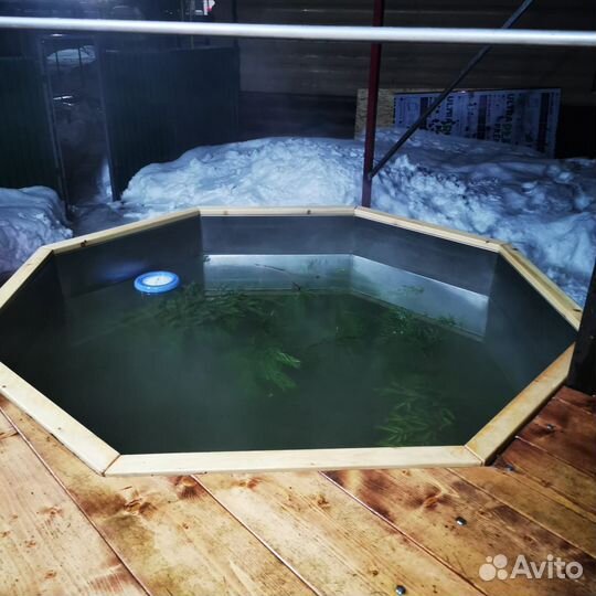 Банный чан на дровах под открытым небом