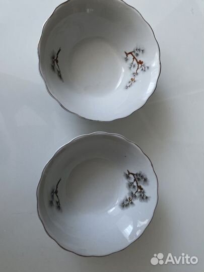 Салатник Шишки Коралл Старый Китай винтаж