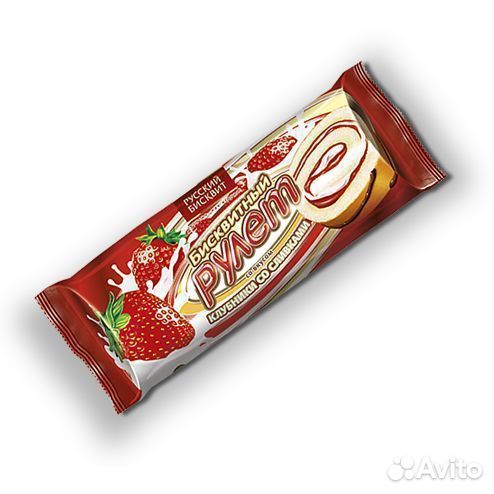 Рулет Русский Бисквит Клубника со сливками 175 г