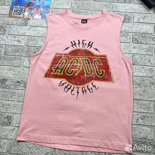 Майка acdc x Tank Singlet size 16 Pink Sleeveless