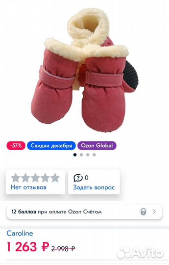 Зимние сапожки для собак