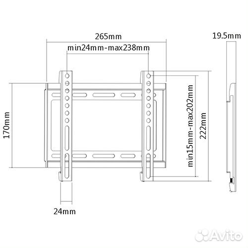 Кронштейн для LCD/LED тв 15